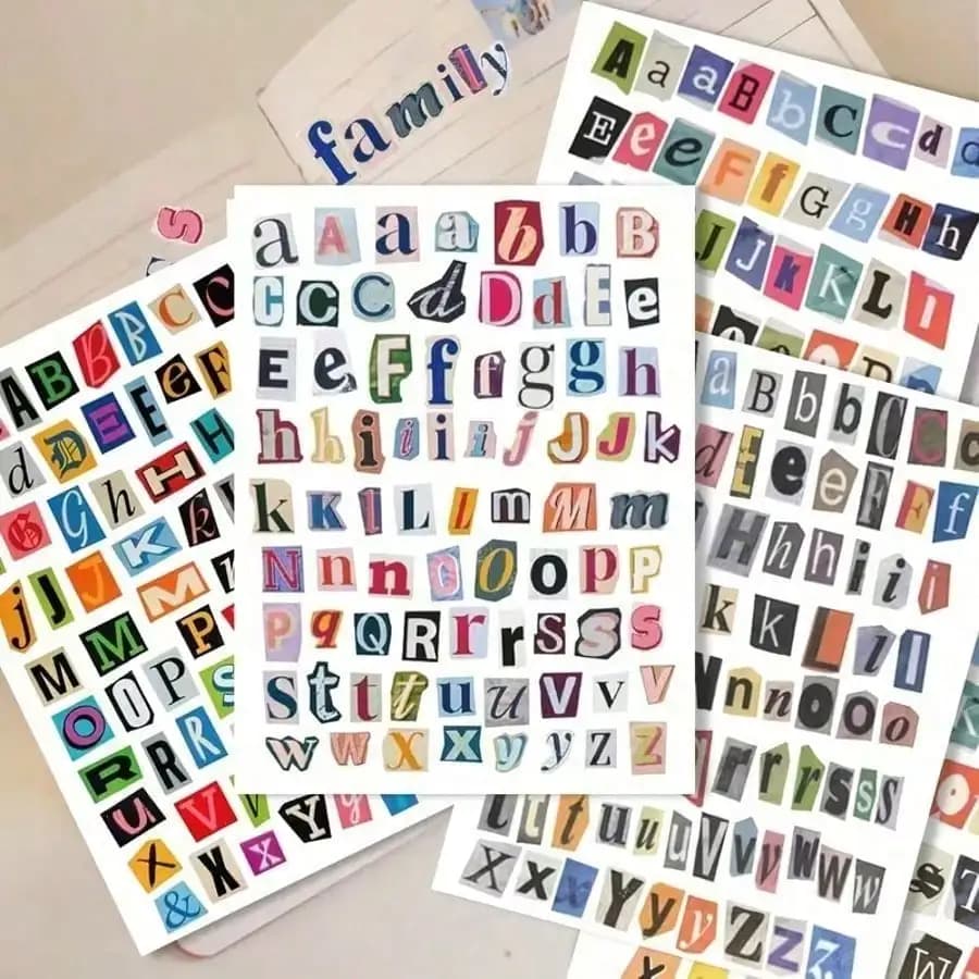Vintage Magazine Alphabet Stickers (284pcs) – Retro Letter Scrapbooking Set For Journals, Planners & Collage Crafts