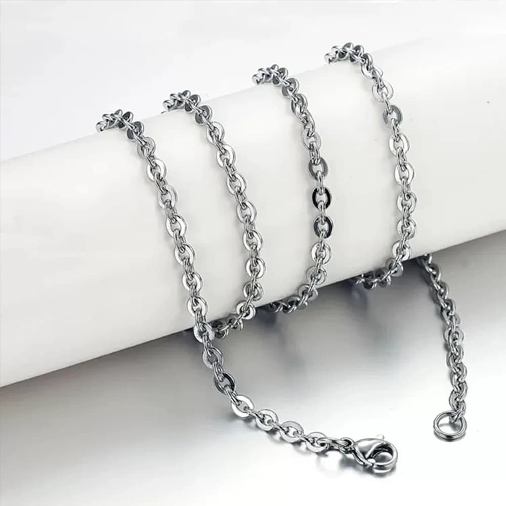 Collana in acciaio al titanio O-catena 45/55/65 cm Catene incrociate in acciaio inossidabile Collana con ciondolo fai da te Impermeabile a prova di sudore