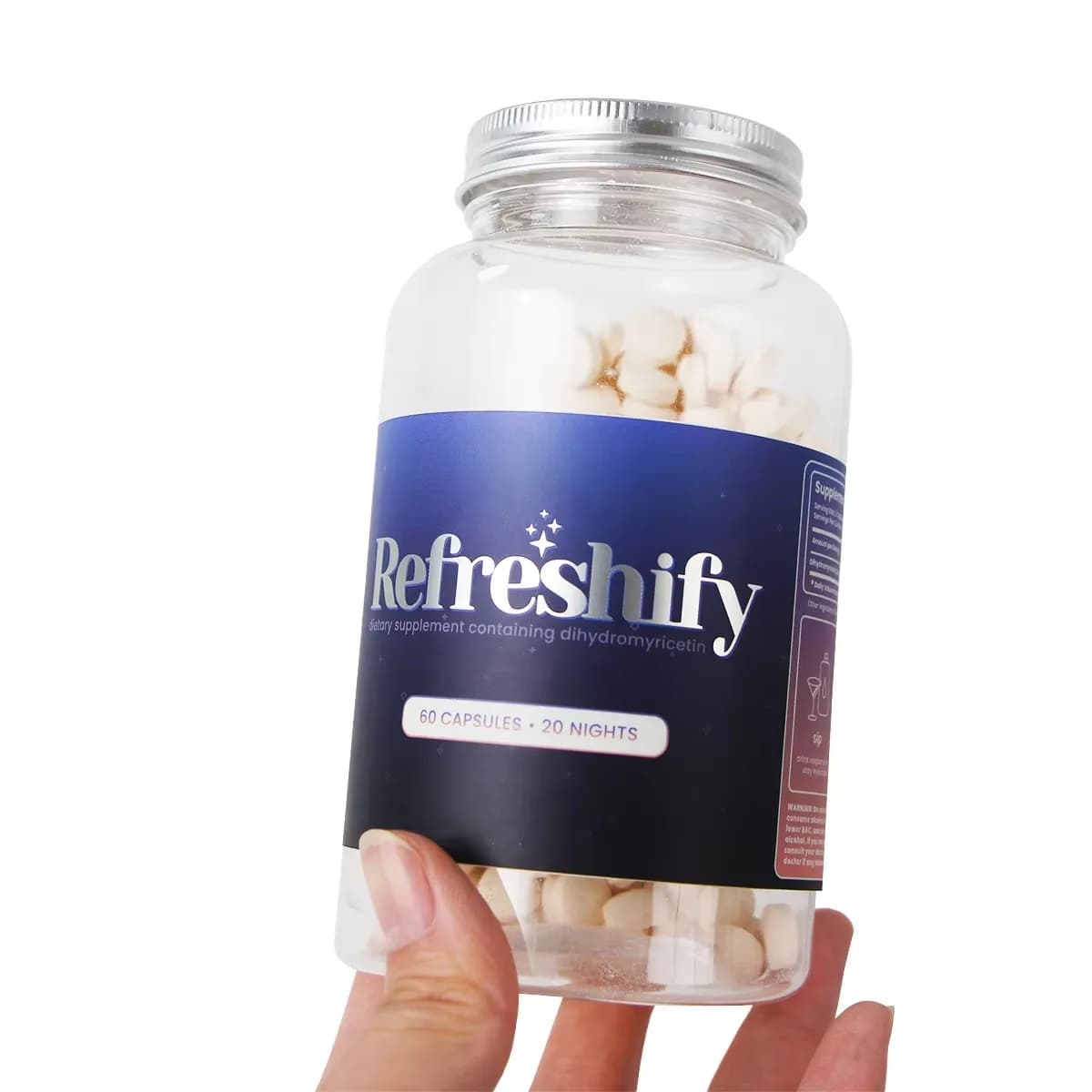 Custom labels for silver foil supplement bottles | Custom logo stickers | Waterproof vinyl sticker for vitamin packs