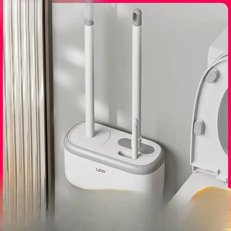 Set di Spazzole per WC da Parete per Uso Domestico, Strumento per la Pulizia del Bagno Senza Angoli Morti, per WC e Toilette Turca
