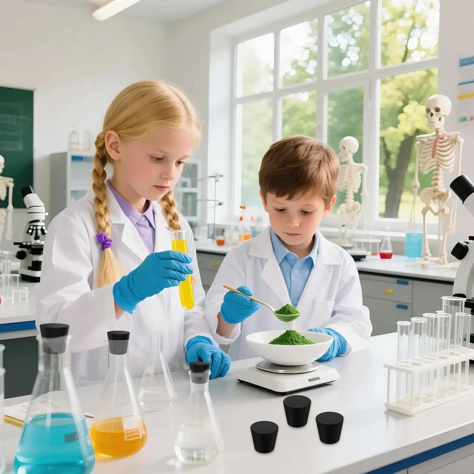 Tappo di scarico per vasche d'acqua, set da 6 pezzi, in gomma solida, per provette, vasi da fiori, contenitori per rifiuti per bambini all'aperto