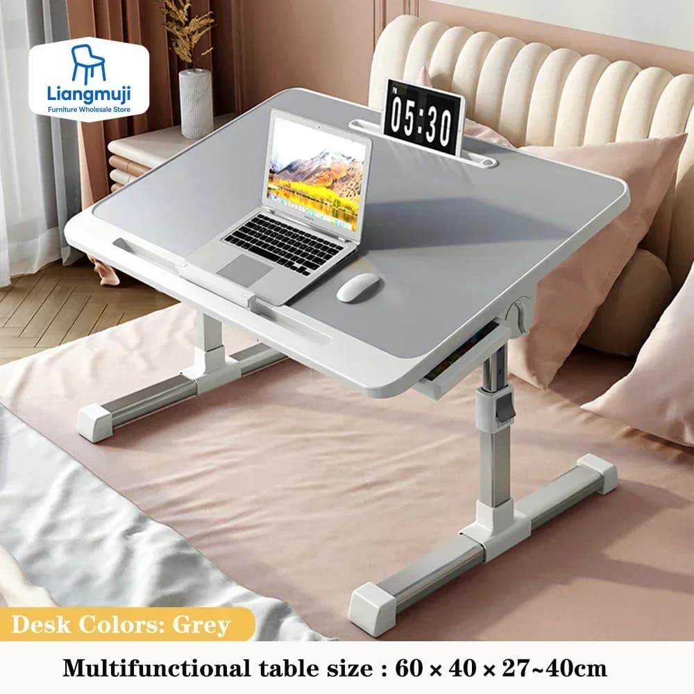 Tavolo vassoio letto per laptop, tavolo letto regolabile per laptop, scrivania portatile in piedi con cassetto portaoggetti, tavolo pieghevole per tablet per divano