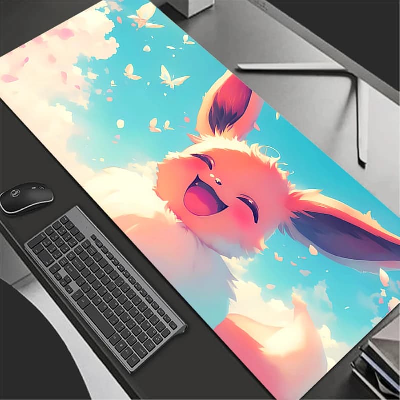 Game mouse pad Large computer mouse pad with natural rubber closure Print HD with P-Pokemons Gaming edge Eevee XXL mouse pad