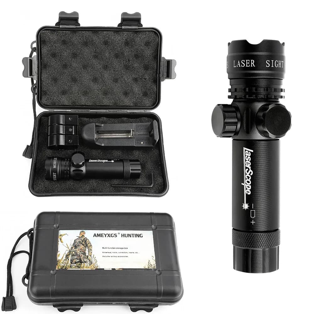 Green Dot Laser Sight Scope 20mm Picatinny Rail Mount Bracket Durable Tactical Archery Accessory for Compound Bow Outdoor Hunting Target Shooting Practice