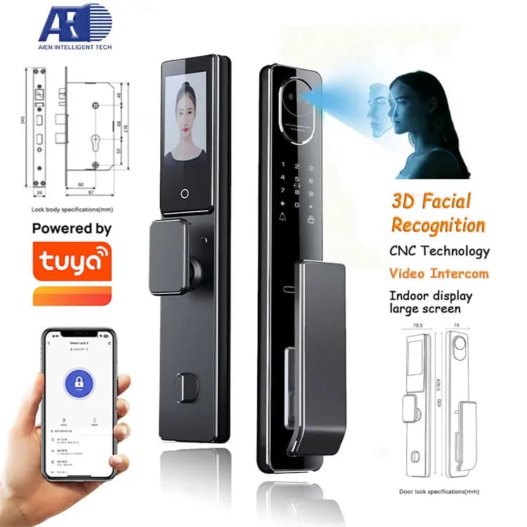 Serratura Intelligente Tuya Wifi con Impronta Digitale e Telecamera per Casa