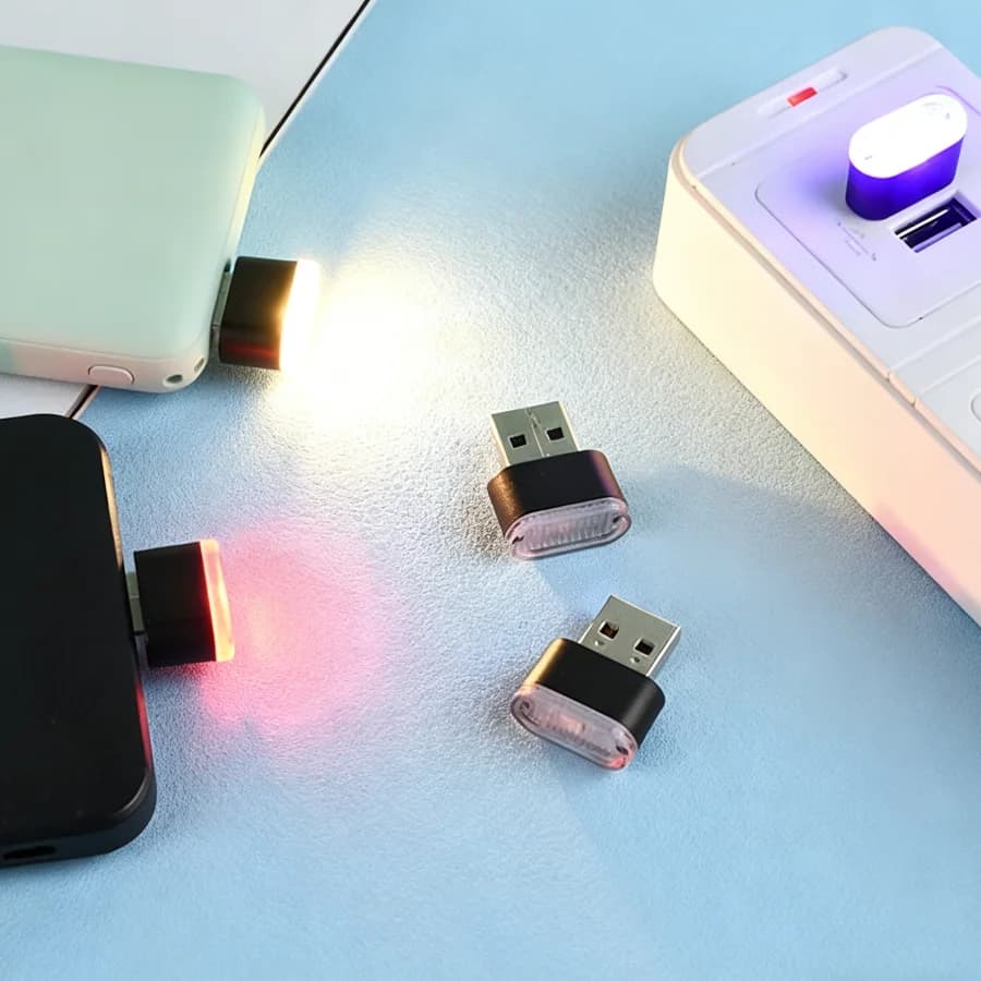 5 PZ/PACCO Mini 5V USB LED Luce Notturna Libro Lampada Notebook Modellazione Auto Luce Ambientale Neon Luce Interna Auto Ambiente Decorativo