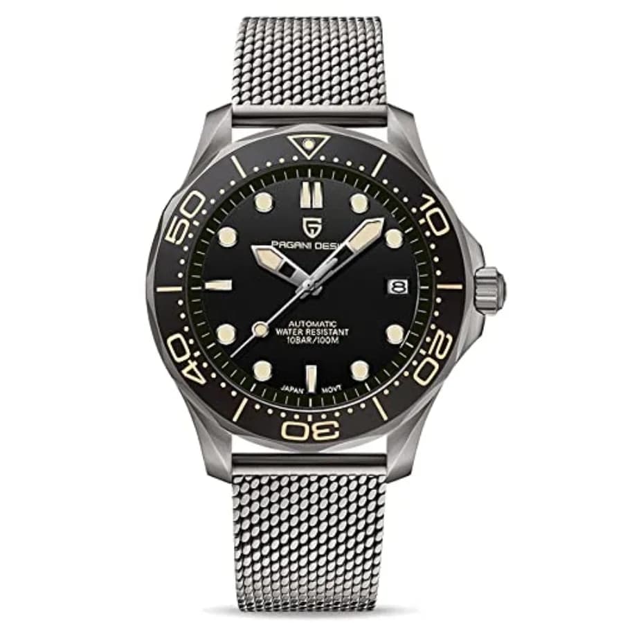 007-Model Automatic Diving Watches for Men NH35 Movement, Stainless Steel Materials, Rotating Ceramic Bezel, Sapphire Domed Mir