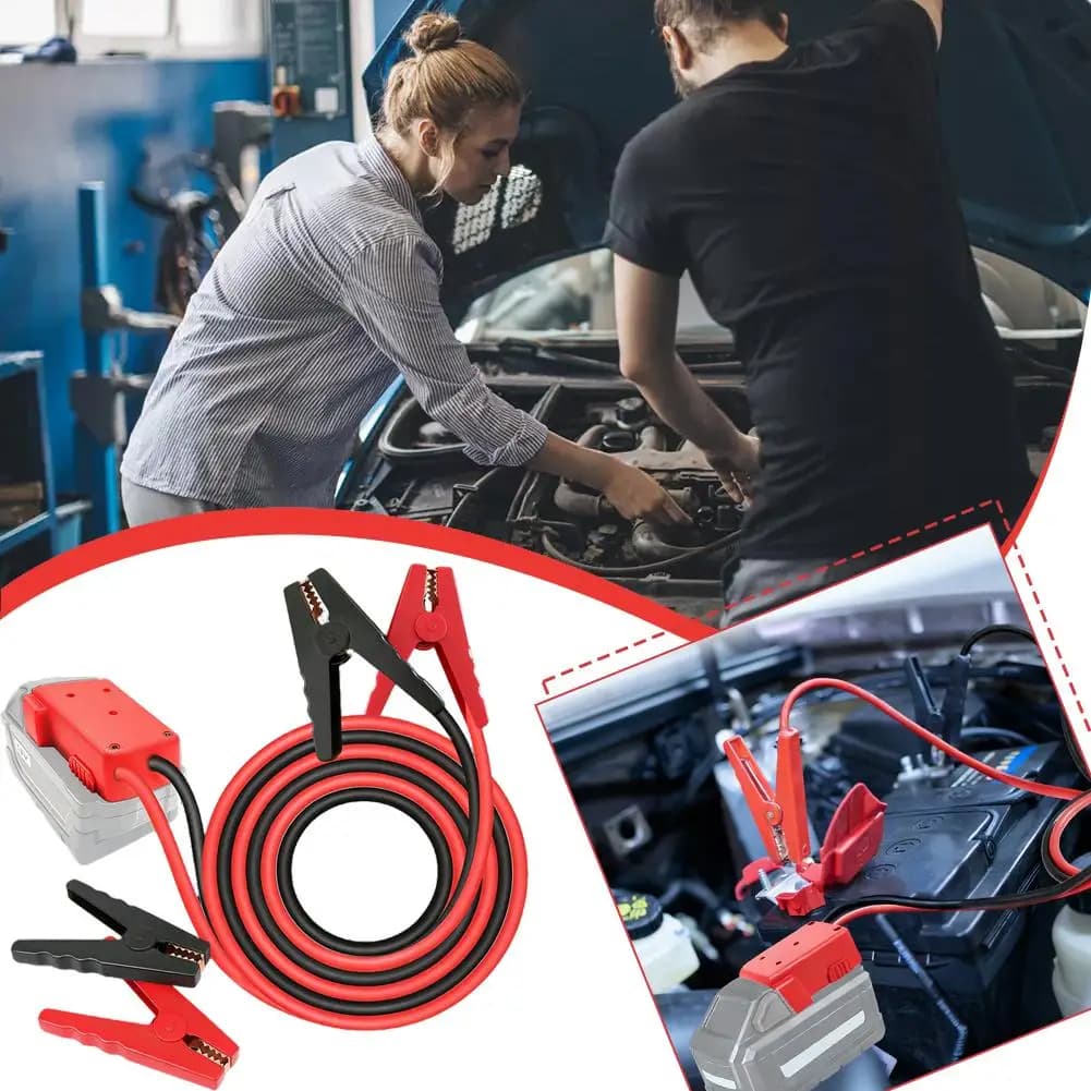 Adattatore per cavi di avviamento portatile per batteria Lidl Parkside X20v Team con clip di avviamento per avviamento auto senza batteria F6y3