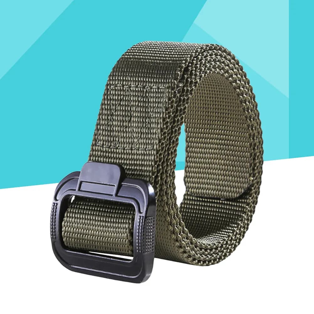 Tactical Belt Men's Anti Rust Quick Release Nylon Belt 1.5 Inch Outdoor Sports Climbing Running Riding Green