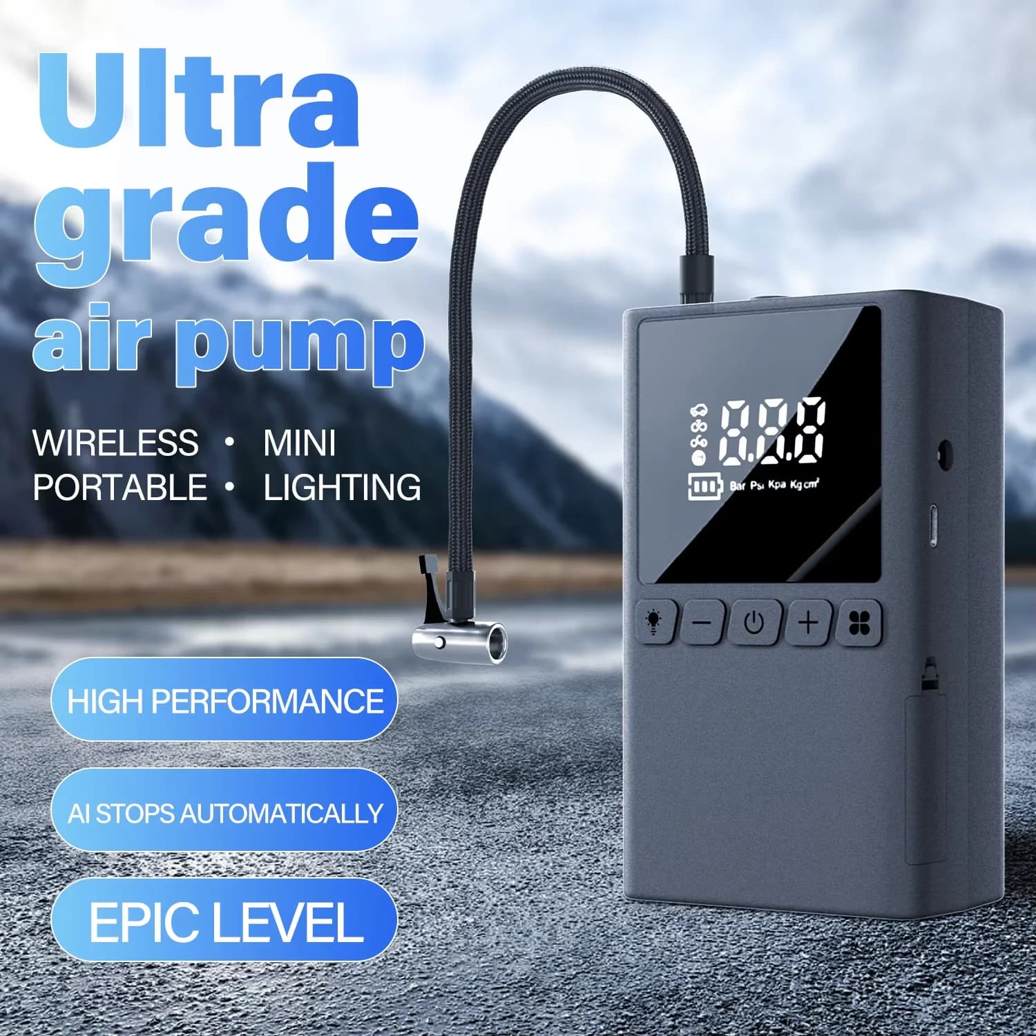 Portable Wireless Smart Air Pump for Car, Motorcycle & Bicycle - Fast Inflation Tire Inflator (Car Accessories Hot Sale)