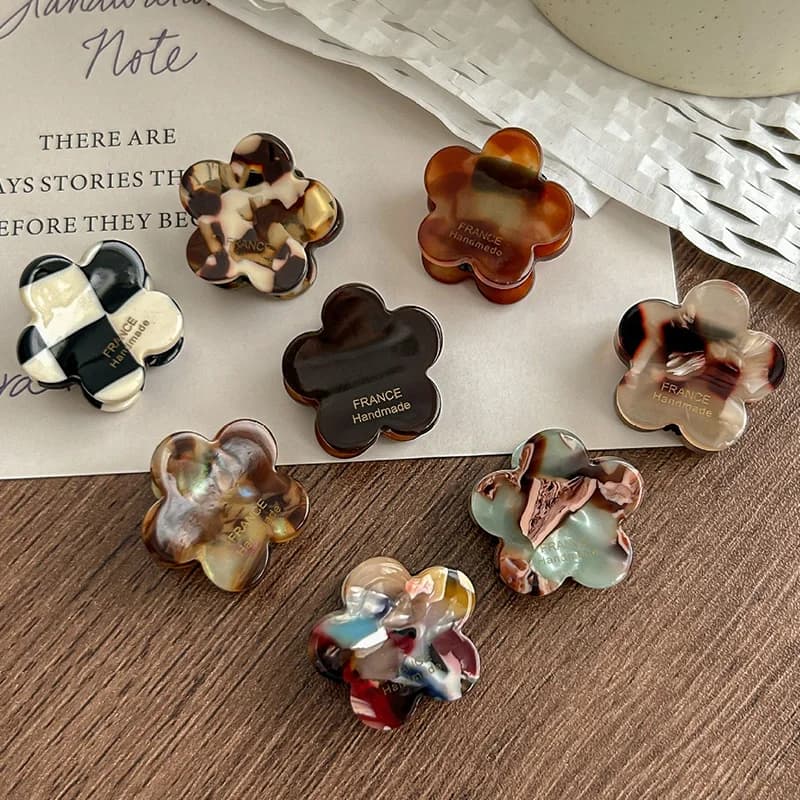 8Pcs/Set Cute Flower Acetate Hair Clips for Women thin Thick Hair Claw Clips for Girls Hair Accessories