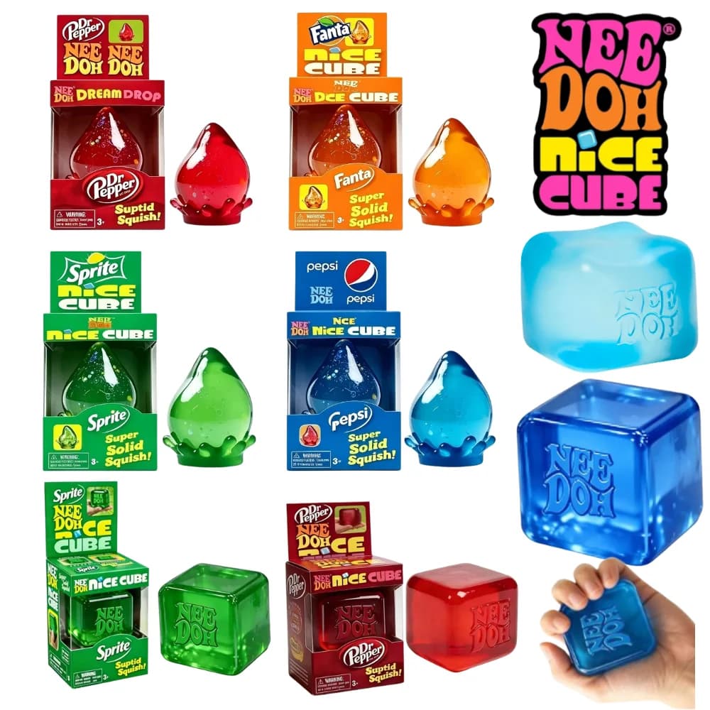 New Needoh Dreamy Water Drop Marbled Cube Malt Sugar Squish Toy Soft Squeeze Anxiety Relief Fidget Toy For Adults Surprise Gift