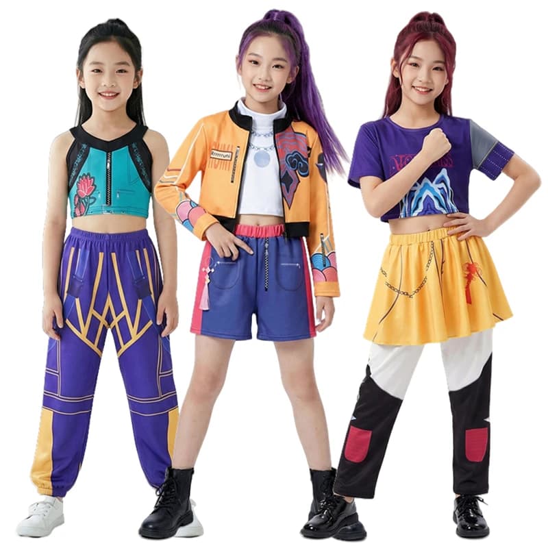 Costume da Cantante Pop per Ragazze, Cosplay Anime Rumi, Costume Mira per Halloween, Include Maglietta e Pantaloni, per Festival e Carnevale