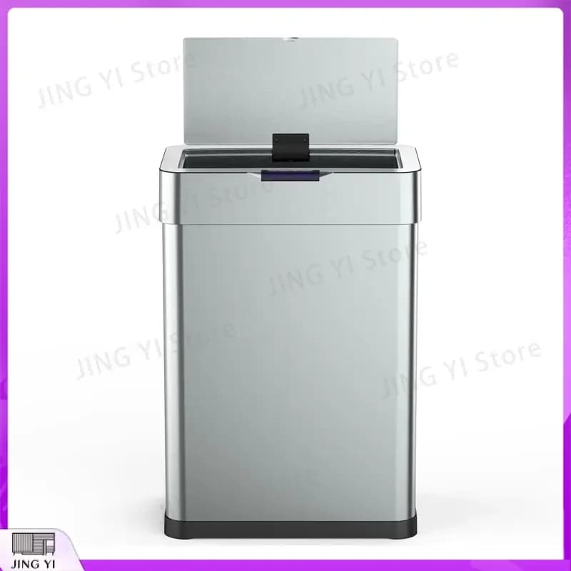 30L Smart Trash Can Automatic Sensor Infrared Waste Bin Stainless Steel Square Garbage Can for Office Home Kitchen Bathroom