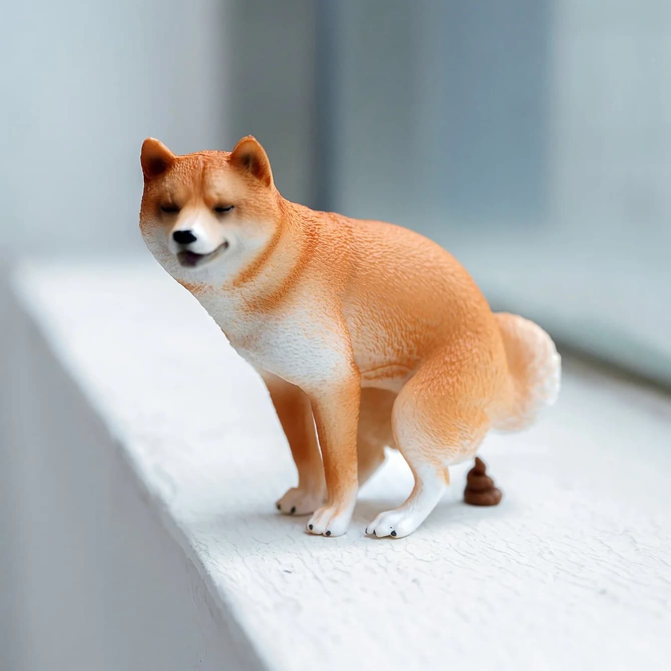 1/6 Bilancia Divertente Shiba Inu Figurine Set con Cacca E Orinatoio Post Mini Modello di Simulazione Creativo Vacanza Regalo Di Compleanno Complementi Arredo Casa