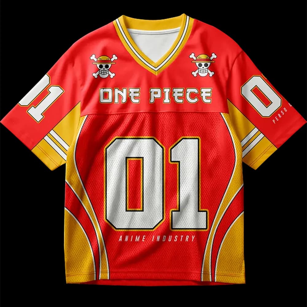 2026 Estate Nuovo Stile Per Bambini ONE PIECE Anime Jersey Monkey D. Rufy Oversize Y2K Uomo Donna 3D Moda Casual T-shirt sportiva