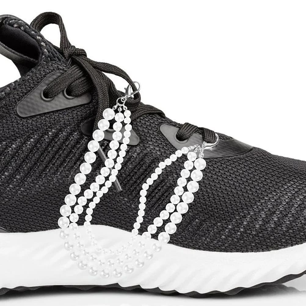 1 paio di catene per scarpe con perle da donna, robuste e indeformabili, decorazioni per scarpe, gioielli, decorazioni per sneakers, stivali, uso quotidiano