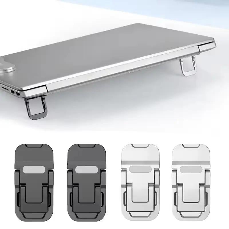2-piece mini folding laptop holder, portable keyboard support with 2 adjustable angles, self-adhesive notebook invisible support