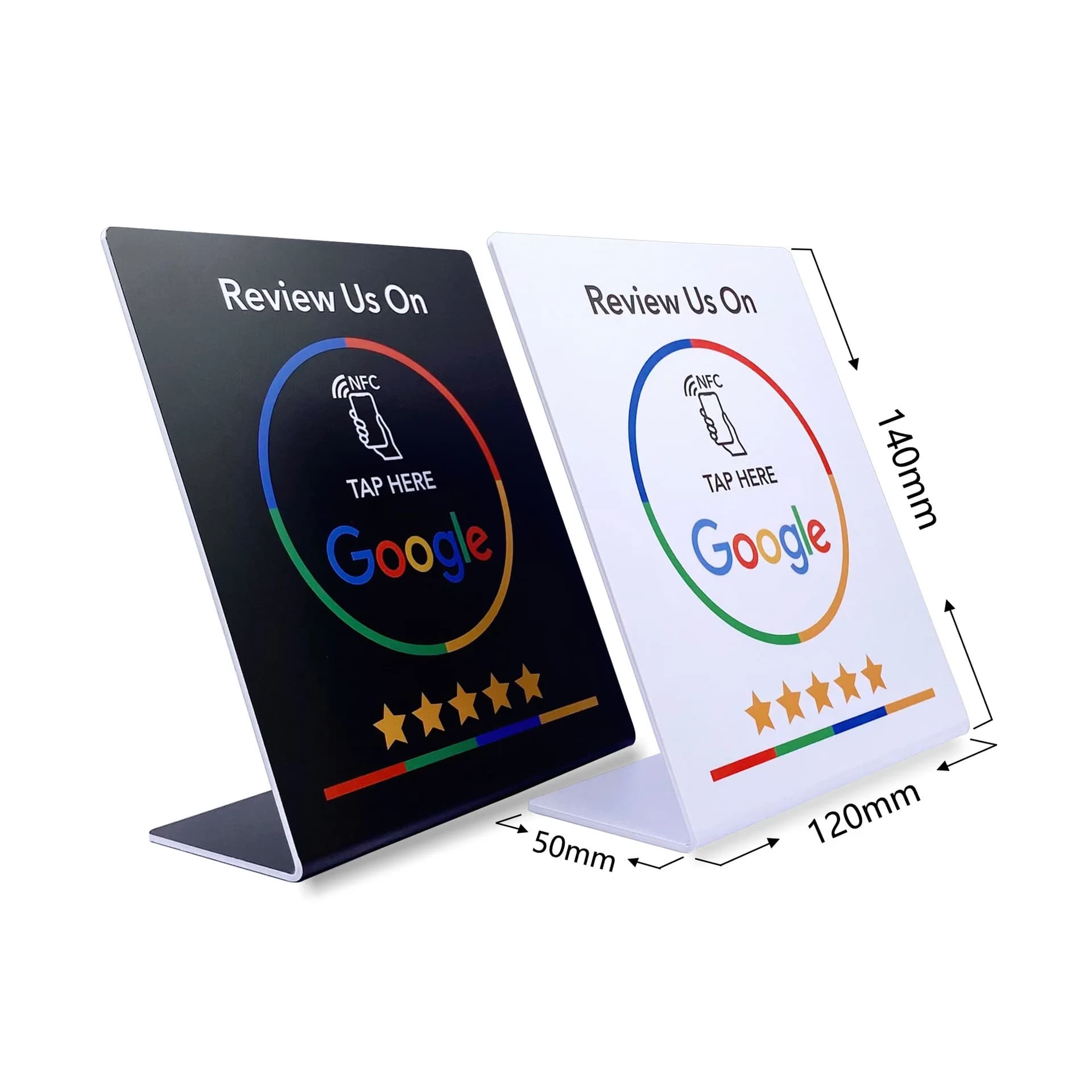 5YOA Google Review Card Stazione NFC Tabella programmabile da 13,56 Mhz NFC Recensioni di Google Visualizza la staffa di marca in piedi per schede di flessione