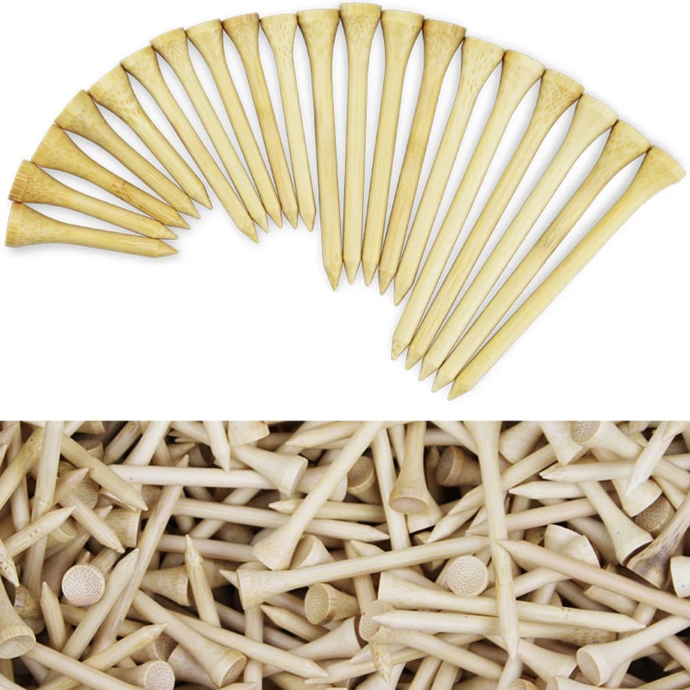Tees da golf in bambù Confezione da 1000 pezzi 42mm 54mm 70mm 83mm Tees da golf Tee resistente Porta palline da golf Drop Ship