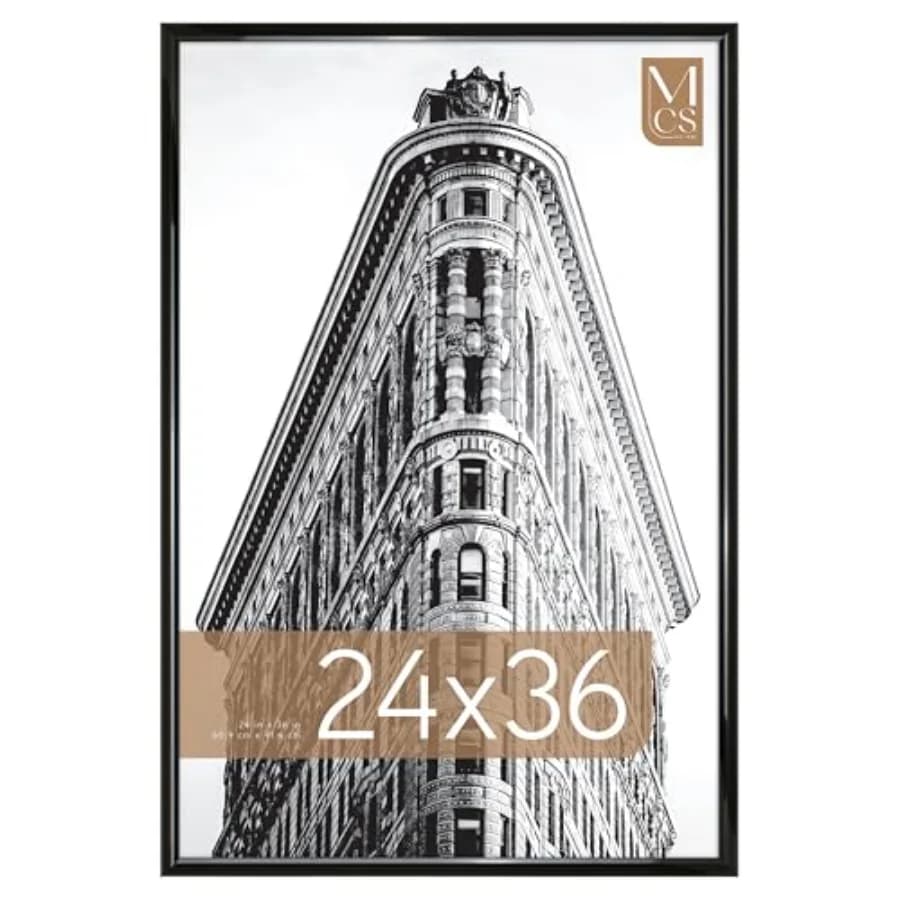 Cornice per Poster Trendsetter Nera Lucida, Verticale e Orizzontale, Grande Cornice da Parete per Foto, Poster e Opere d'Arte