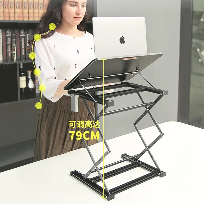 Supporto per laptop pieghevole sollevabile Scrivania in piedi Tavolo da studio per scrivania in piedi