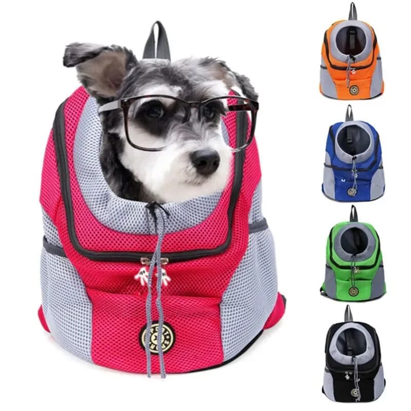 New Double Shoulder Portable Travel Backpack Outdoor Pet Dog Carrier Bag Pet Dog Front Bag Mesh Backpack JJ2346