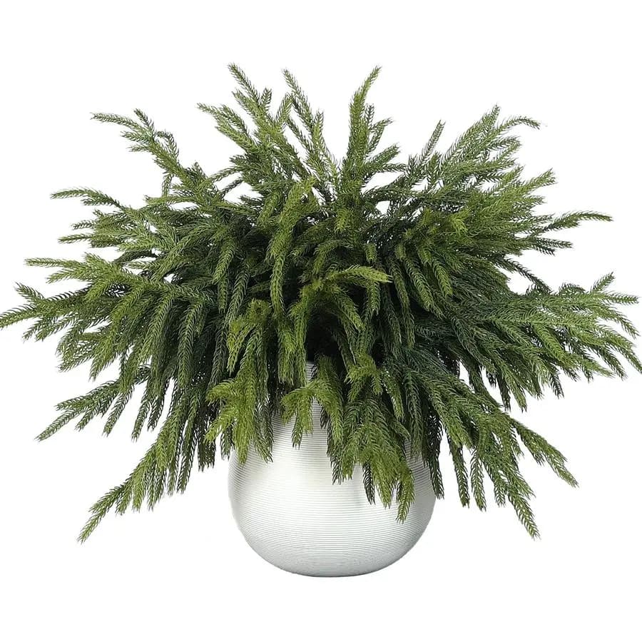 Artificial Pino Norfolk Coppers Real Touch, 18 Pieces, Green Plants Natalizie Finte, Steli di Pino Cedro Finto per Decoration