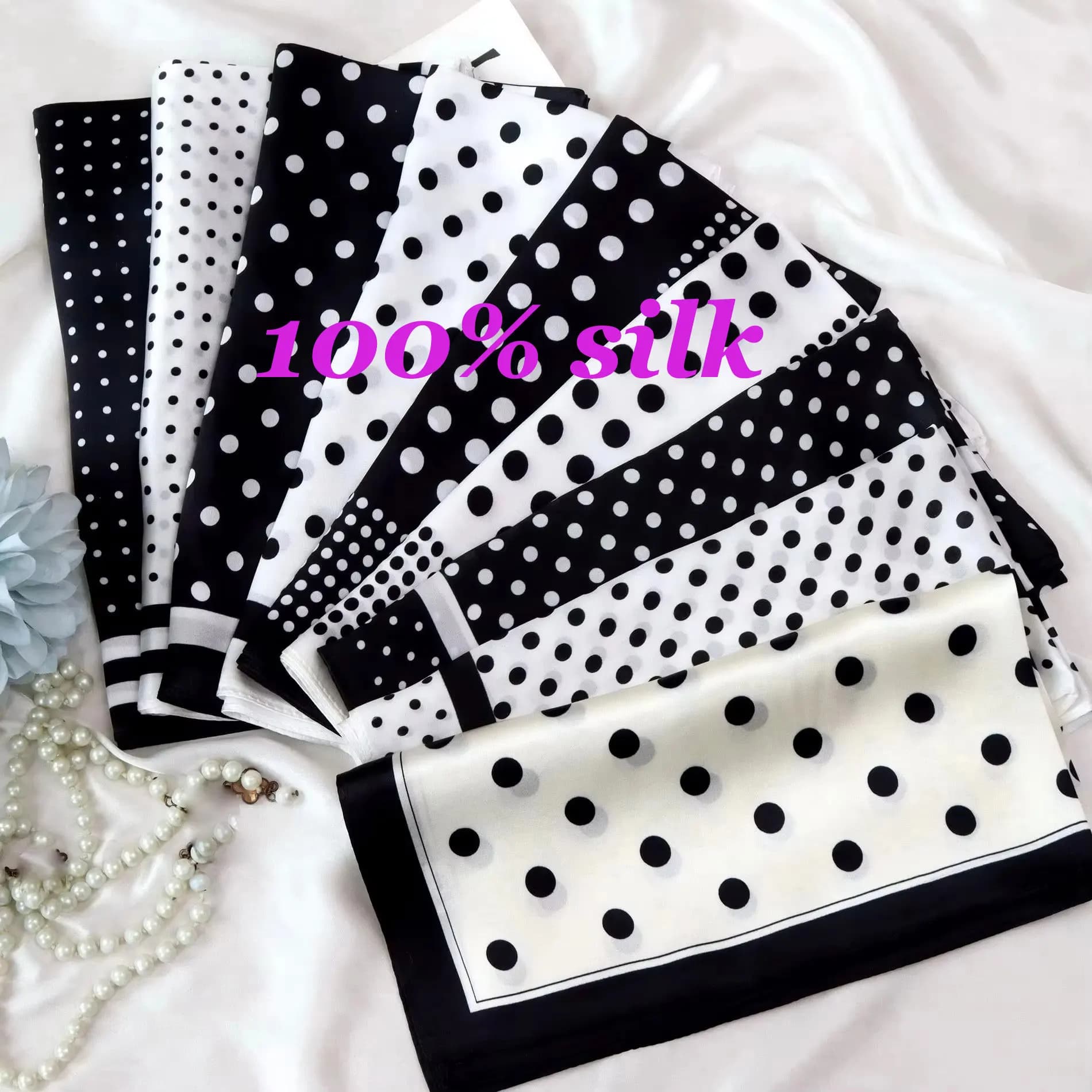 Hangzhou 100% Natural Silk Scarf Women Foulard Female Shawl Wrap elegant Square Neckerchief for Lady Hijab Bandana new Scarves