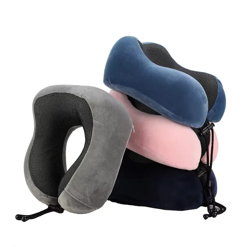 Cuscino da viaggio in memory foam a forma di U per auto e aerei, in tessuto magnetico, 1 pz