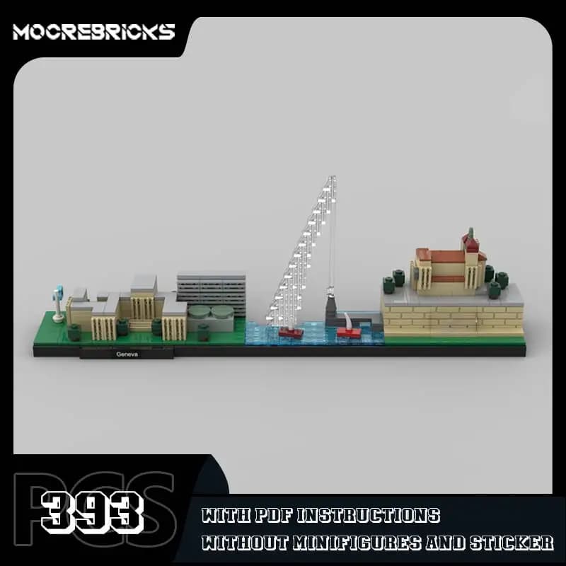 MOC-178443 Urban Landscape Geneva Skyline Building Block Assembling Model Puzzle Toys Sets Christmas Gifts