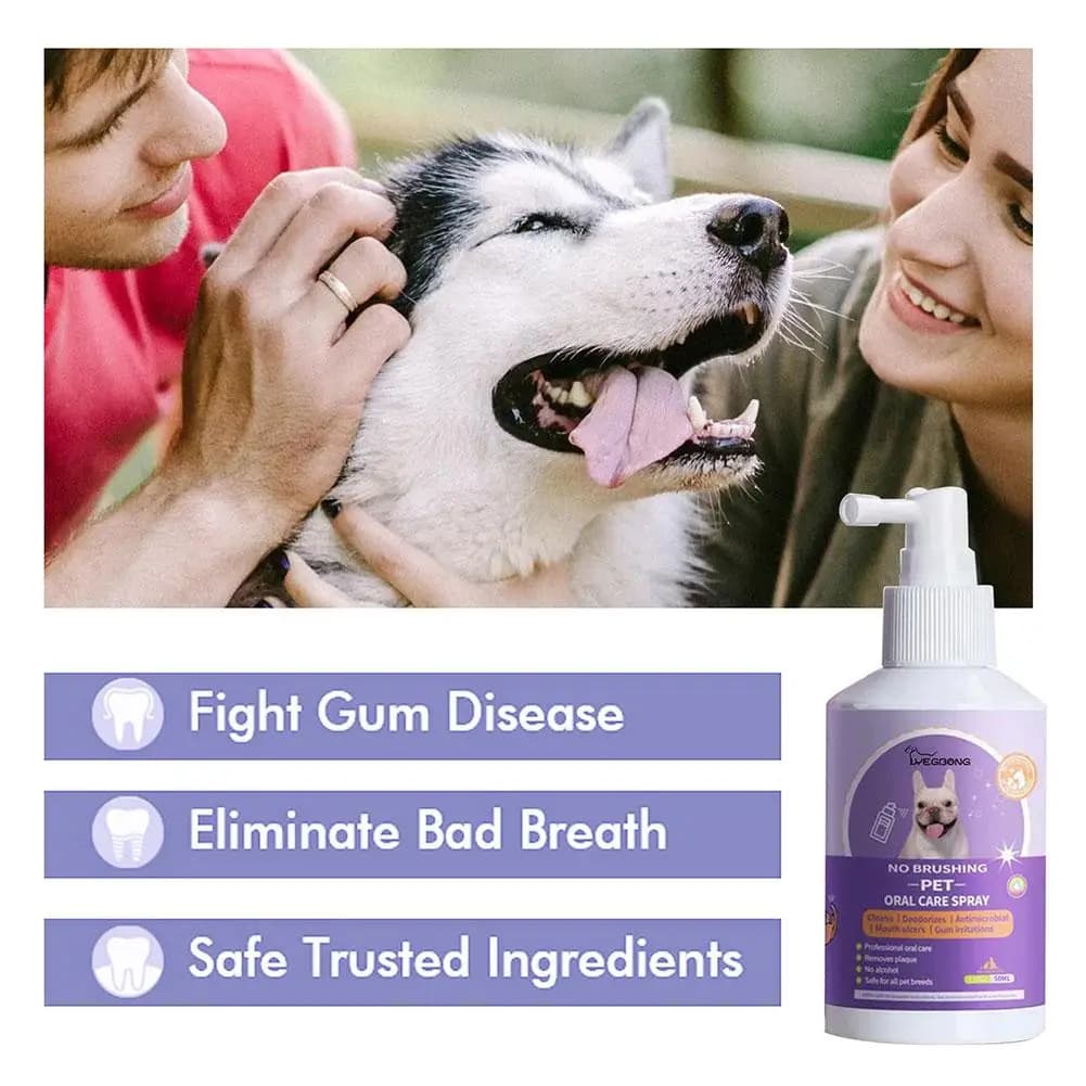 Spray per la Pulizia Orale di Cani e Gatti, Deodorante per Denti, Prevenzione del Tartaro, Rimozione dell'Alito Cattivo dei Gattini, Prodotti per la Cura della Bocca degli Animali Domestici