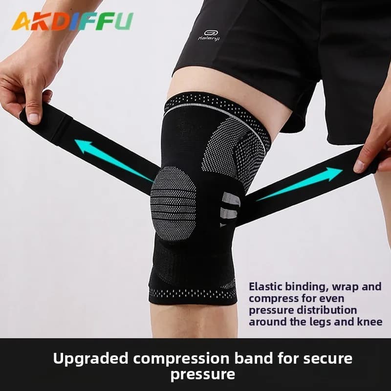 Ginocchiere Sportive con Gel di Silicone, Fascia di Supporto per Tendine Rotulee, Protezione Antiurto per Basket e Corsa