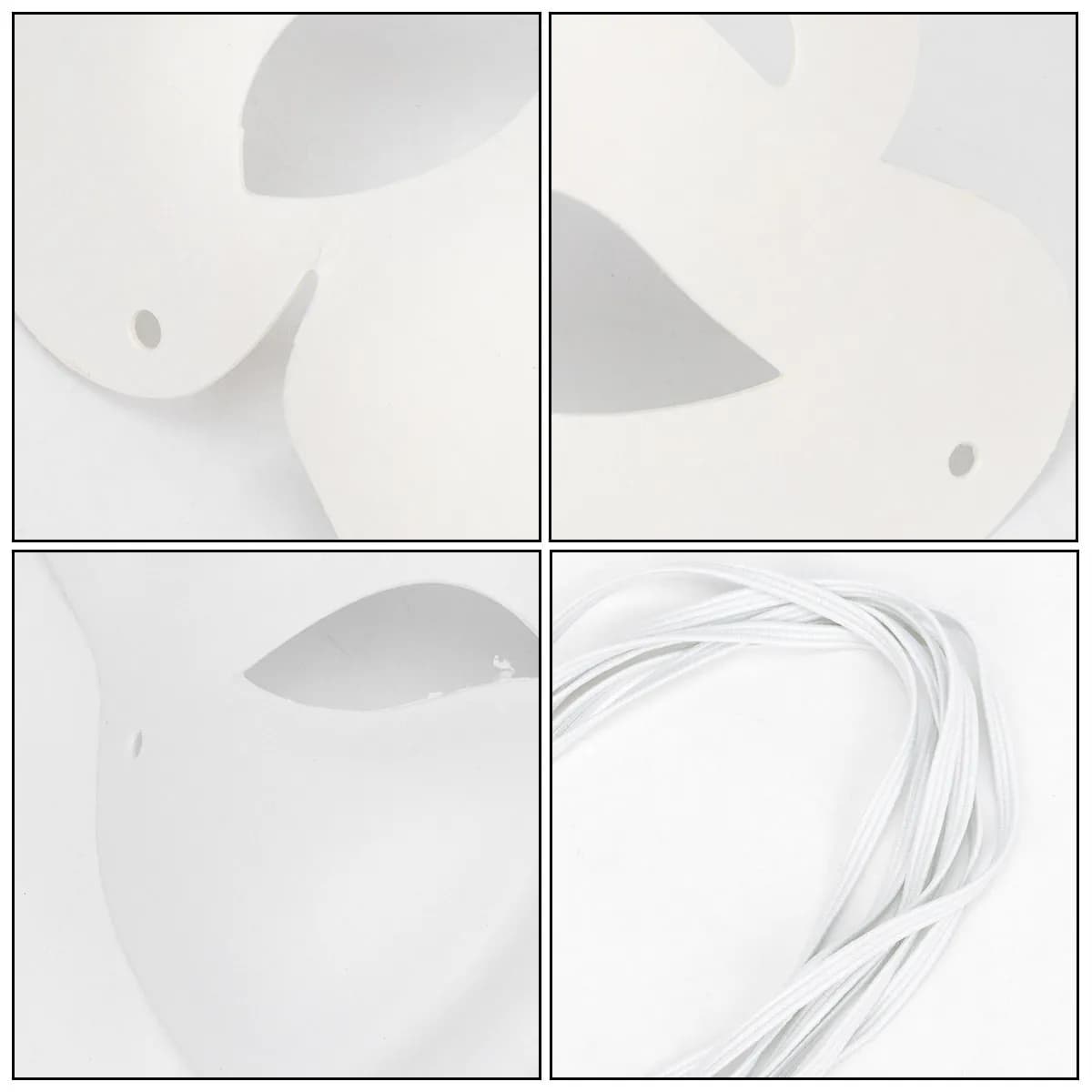 7Pcs Children's DIY Paper Masks Blank White Pulp Masks for Party Paintable Face Cover Kids Hand-Painted Mask White Mask