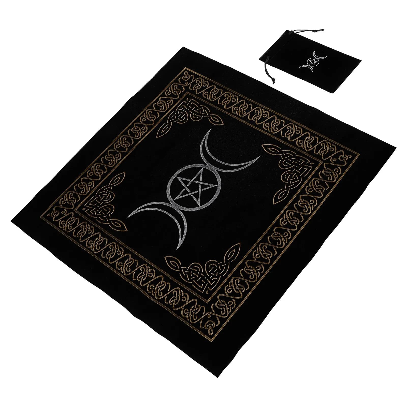 1 set di carte dei tarocchi, borsa porta carte, tovaglia in velluto spesso, antiscivolo, portatile, per uso domestico e all'aperto, custodia per carte dei tarocchi