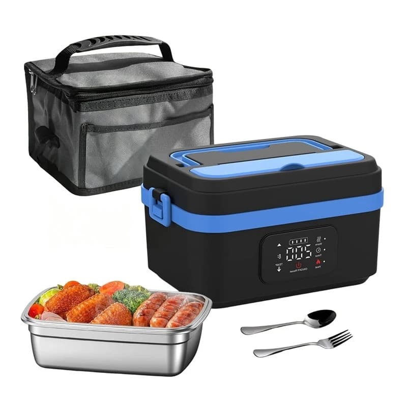 WCS-Cordless 60W Rechargeable Electric Lunch Box Self-Heating Food Warmer For Travel/Car Office