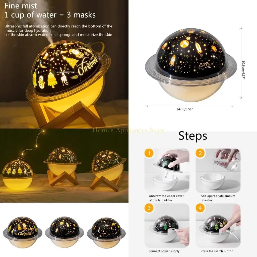 D0AB AIR Humidifier Planet Light Purificatore pesante Purificatore Night Light per Table Top