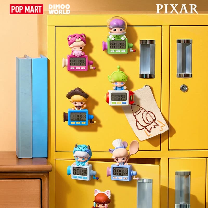 POPMART DIMOO WORLD PIXAR Series Timer Refrigerator Magnet Genuine Blind Box Toys Mystery Box Doll Cute Anime Figure Gifts