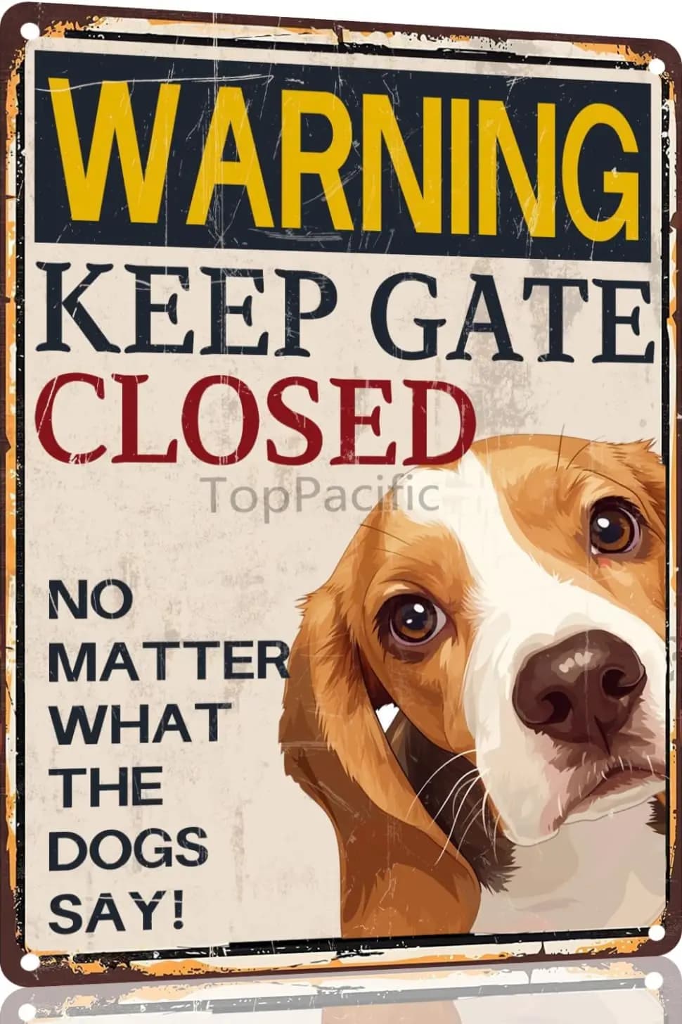 Beagle cartello in alluminio 12x8 pollici segnale in metallo avvertimento Keep Gate Closed non importa cosa dice i cani House Funny Garden Yard Floral