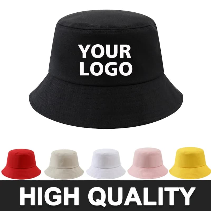 Custom DIY Logo Bucket Hat for Men Women Summer Sun Hat Fishing Hat Panama Fold Outdoor Fisherman Hat Hat designer cap men