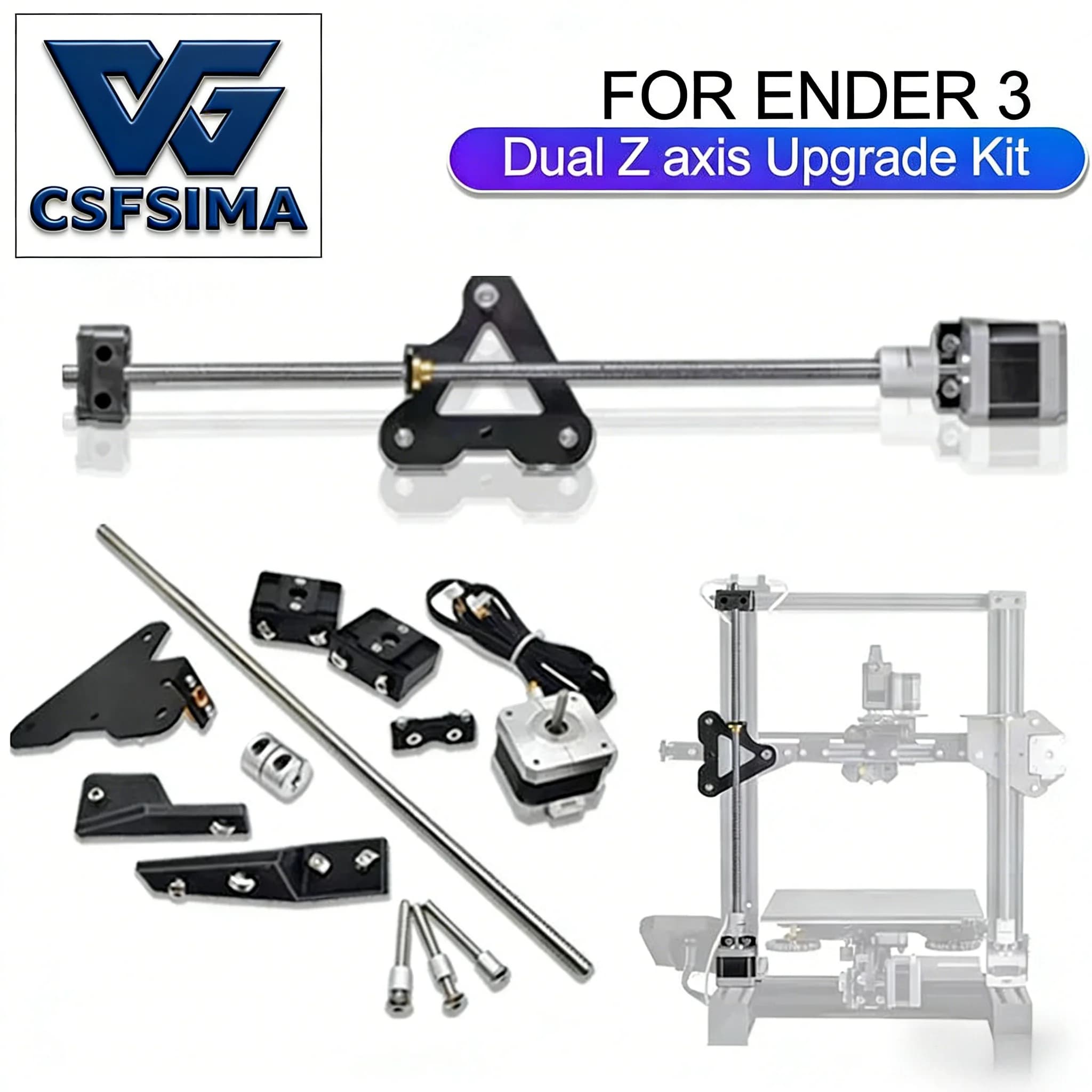 Ender3 3D Printer Update Kit with Dual Z-Screw and Hot End Motor - Fai-da- Kit ♪