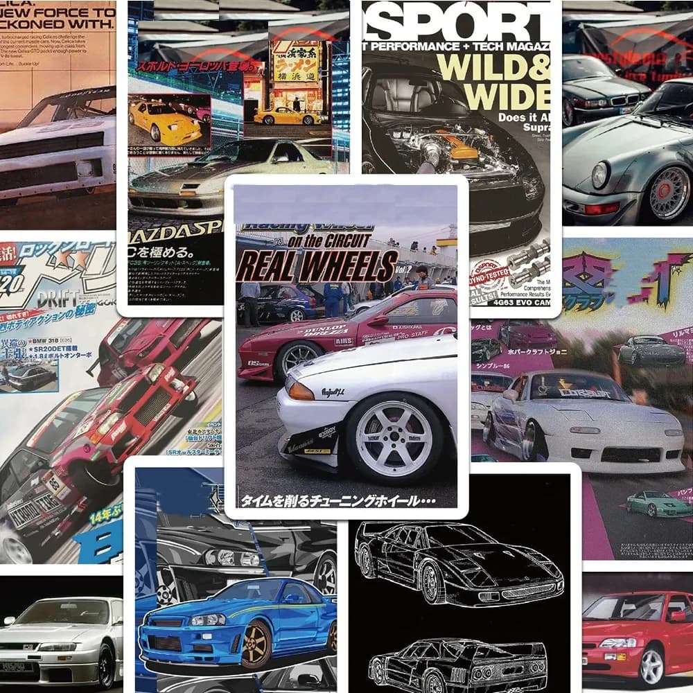10/30/50pcs Retro JDM Retrofit Auto Da Corsa Poster Adesivi Fresco Graffiti Adesivo FAI DA TE Telefono Skateboard Bagagli Decalcomanie Decorazioni