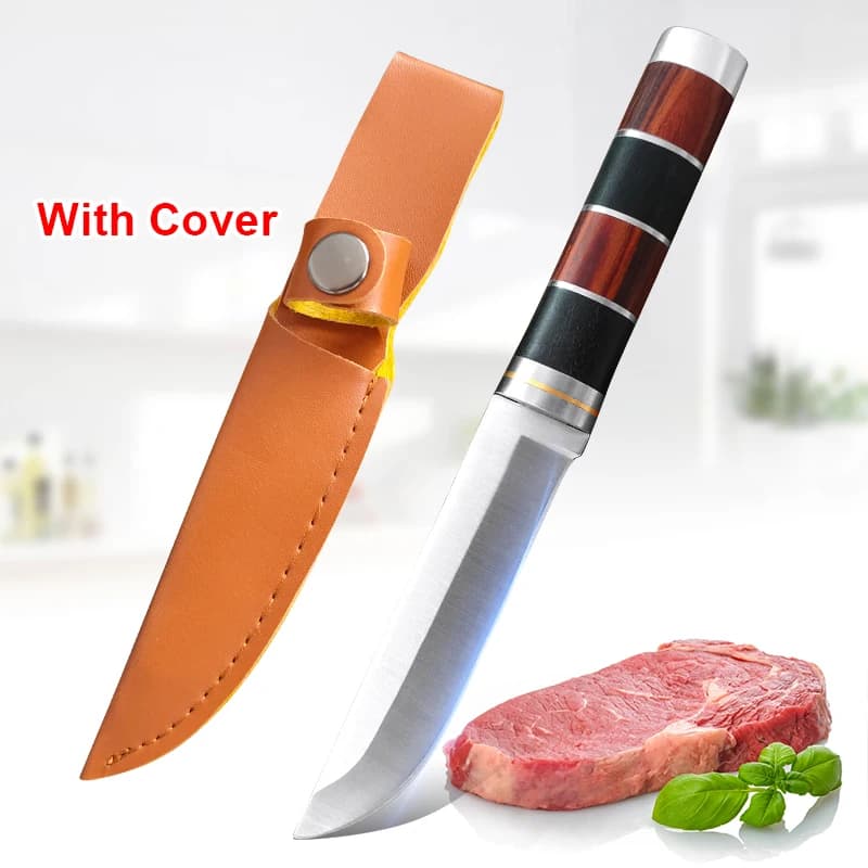 Barbecue knife Fruit slice Fish Meat Multi-purpose knife Chef's handle Kitchen knives Stainless steel wooden handle Butcher knife to bone