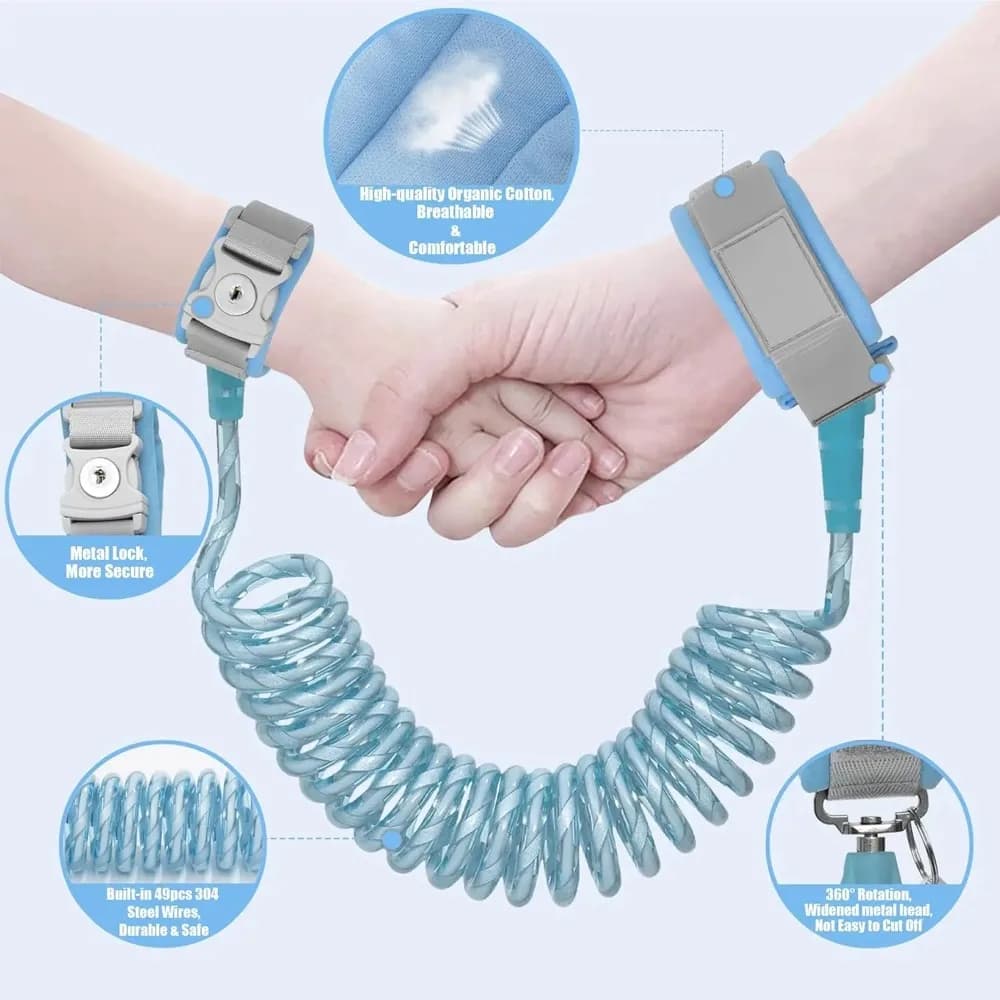 Anti-Lost Leash, Anti-Loss Wrist Strap, With Safety Belt and Key Chain, Rotating Headband Lock for Added Convenience and Safety, Outdoor Auxiliary Belt