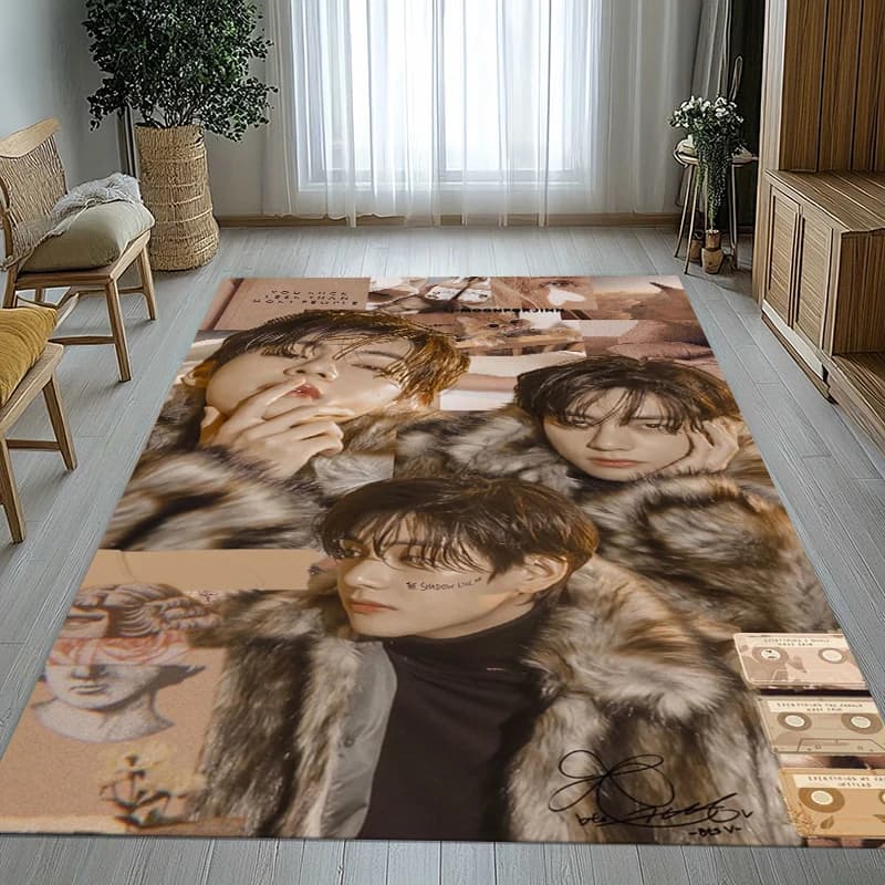 Tappeto Antiscivolo Kim Tae Hyung V Kpop B-BTS per Soggiorno, Morbido Tappeto per Camera da Letto, Sala Giochi, Divano, Decorazione Casa, Regalo