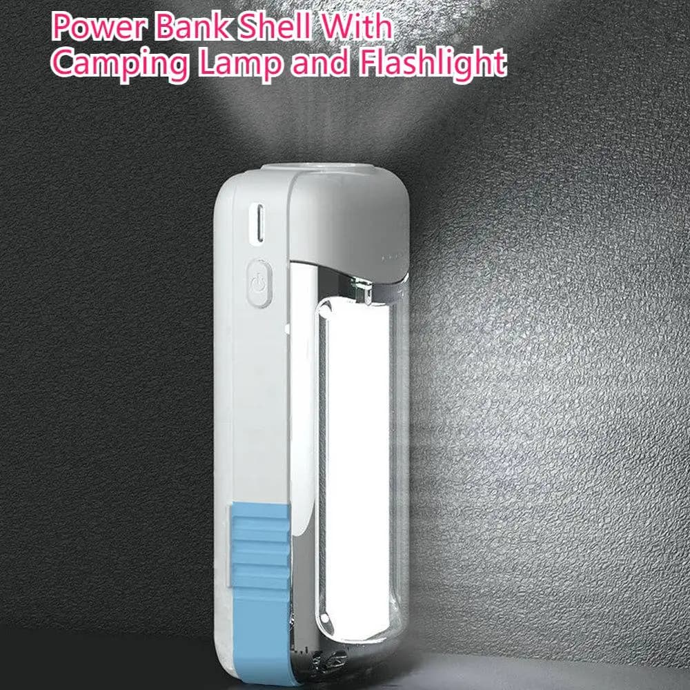 Power Bank Battery Container 21700 with Camping LED Lamp, Fai-da-Te Battery Case, Removable Support