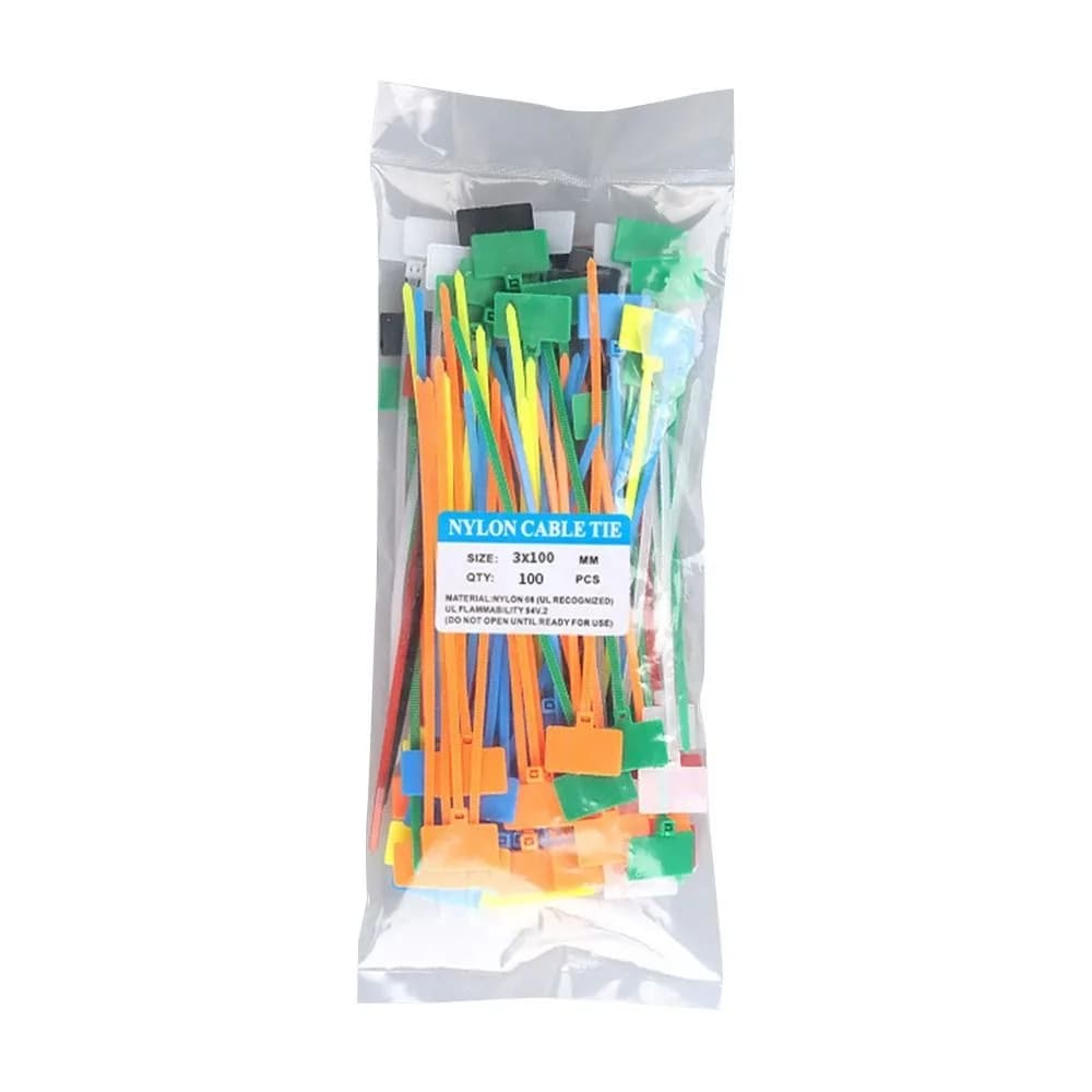 100 Pezzi Accessori per Etichettatura, Fascette Colorate in Nylon, Etichette in Plastica per Indumenti e Abbigliamento