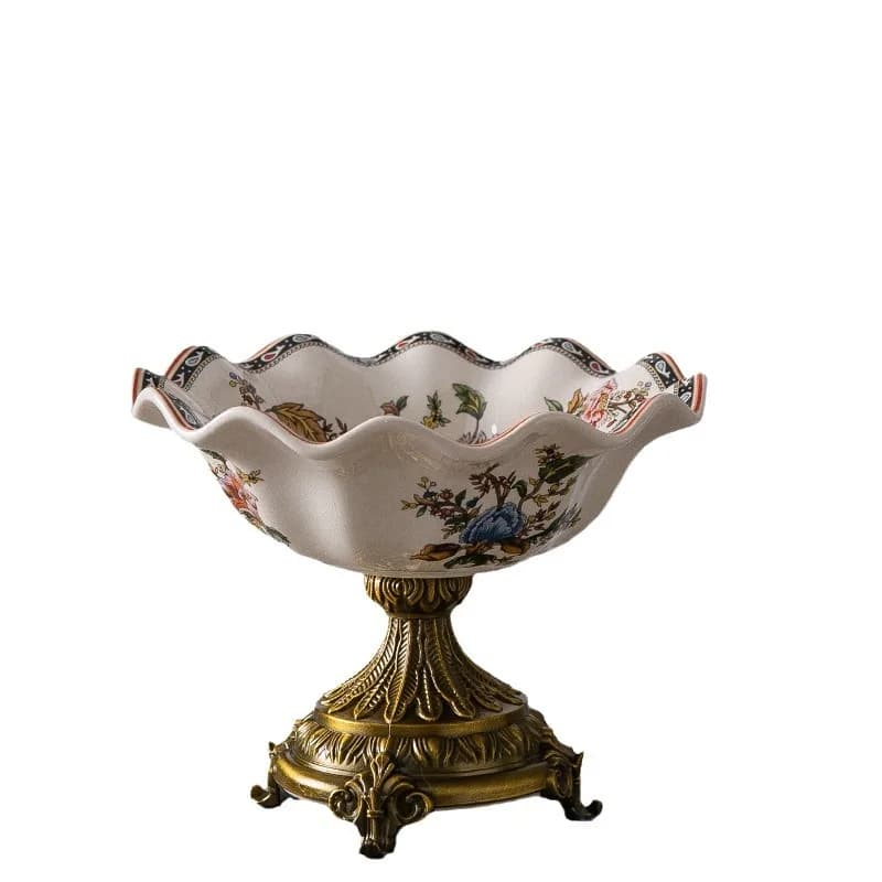 Piatto in ceramica per frutta, da soggiorno, per la casa, alto, per frutta secca, decorazione per la casa