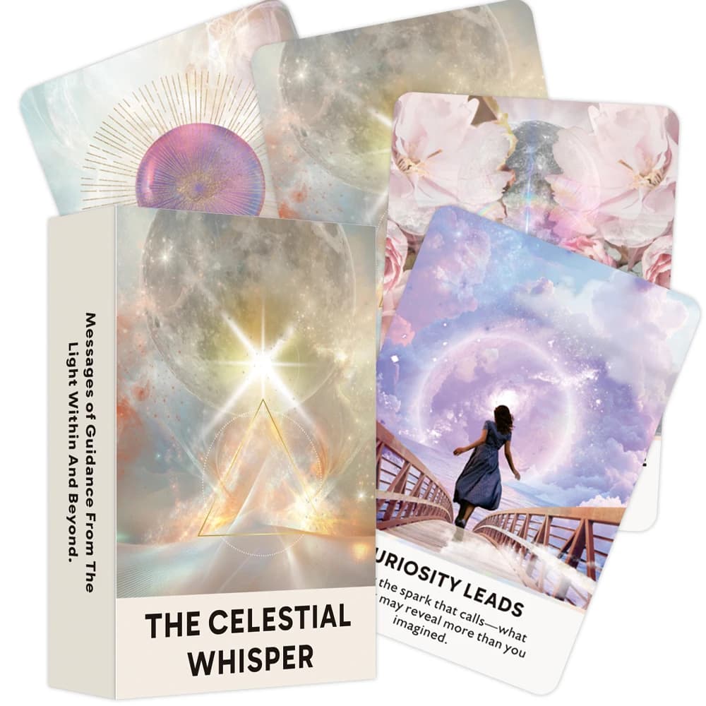 Il mazzo Oracle Whisper Celestial, 50 carte con luce soffusa per la guida e la conoscenza interna, 12x8 cm, carte Taro