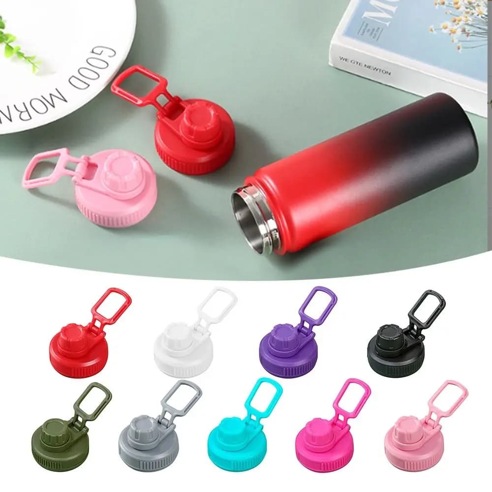 Coperchio della tazza di plastica di ricambio per accessori per coperchio della bottiglia d'acqua a bocca larga da 12 once-64 once Coperchio della bottiglia portatile sportivo in plastica colorata